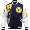 Pro Standard Mens NBA Mash Up Varsity Jacket(Midnight Navy/White)
