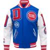 Pro Standard Mens NBA Mash Up Varsity Jacket(Royal Blue/Red)