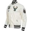 Pro Standard NBA mens Mens Nba Retro Classics Satin Jacket(Eggshell/ Black)