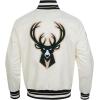 Pro Standard NBA mens Mens Nba Retro Classics Satin Jacket(Eggshell/ Black)