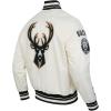 Pro Standard NBA mens Mens Nba Retro Classics Satin Jacket(Eggshell/ Black)