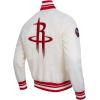 Pro Standard NBA mens Mens Nba Retro Classics Satin Jacket(Eggshell/ Red)