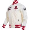 Pro Standard NBA mens Mens Nba Retro Classics Satin Jacket(Eggshell/ Red)