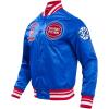Pro Standard NBA mens Mens Nba Retro Classics Satin Jacket(Royal Blue/Red)