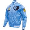 Pro Standard NBA mens Mens Nba Retro Classics Satin Jacket(University Blue)