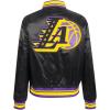 Pro Standard Womens NBA Mash Up Satin Jacket(Black/Purple)