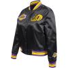 Pro Standard Womens NBA Mash Up Satin Jacket(Black/Purple)