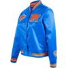 Pro Standard Womens NBA Mash Up Satin Jacket(Royal/Orange/Royal)