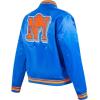 Pro Standard Womens NBA Mash Up Satin Jacket(Royal/Orange/Royal)
