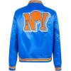 Pro Standard Womens NBA Mash Up Satin Jacket(Royal/Orange/Royal)