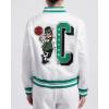 Pro Standard Womens NBA Mash Up Satin Jacket(White/Green)