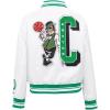 Pro Standard Womens NBA Mash Up Satin Jacket(White/Green)