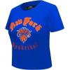 Pro Standard Womens NBA Old English Cotton Short Sleeve Slim Fit Tee(Royal Blue)
