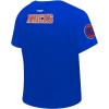 Pro Standard Womens NBA Old English Cotton Short Sleeve Slim Fit Tee(Royal Blue)
