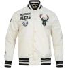 Pro Standard NBA mens Mens Nba Retro Classics Satin Jacket(Eggshell/ Black)