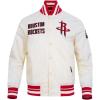 Pro Standard NBA mens Mens Nba Retro Classics Satin Jacket(Eggshell/ Red)