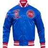 Pro Standard NBA mens Mens Nba Retro Classics Satin Jacket(Royal Blue/Red)