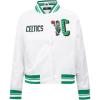 Pro Standard Womens NBA Mash Up Satin Jacket(White/Green)