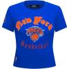 Pro Standard Womens NBA Old English Cotton Short Sleeve Slim Fit Tee(Royal Blue)