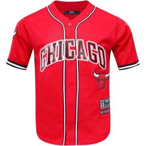 Mens NBA Mesh Button Down Top(Red)