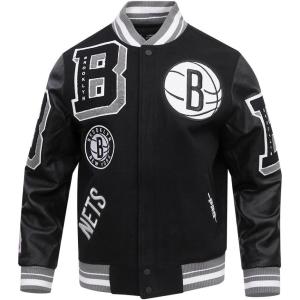 Pro Standard Mens NBA Mash Up Varsity Jacket(Black/Gray)