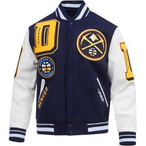 Pro Standard Mens NBA Mash Up Varsity Jacket(Midnight Navy/White)