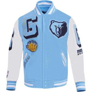 Pro Standard Mens NBA Mash Up Varsity Jacket(University Blue/White)