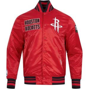 Pro Standard NBA mens Mens Nba Retro Classics Satin Jacket(Red/Black)
