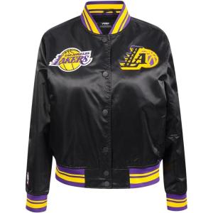 Pro Standard Womens NBA Mash Up Satin Jacket(Black/Purple)