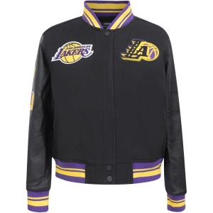 Pro Standard Womens NBA Mash Up Varsity Jacket(Black/Purple)