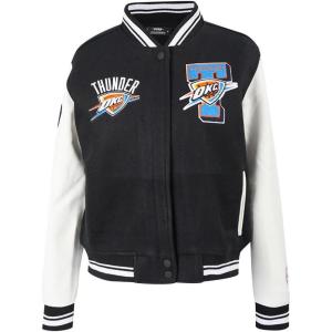 Pro Standard Womens NBA Mash Up Varsity Jacket(Black/White)