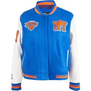 Pro Standard Womens NBA Mash Up Varsity Jacket(Royal/Orange/Royal)