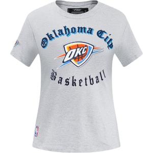 Pro Standard Womens NBA Old English Cotton Short Sleeve Slim Fit Tee(Heather Grey)