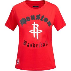 Pro Standard Womens NBA Old English Cotton Short Sleeve Slim Fit Tee(Red)