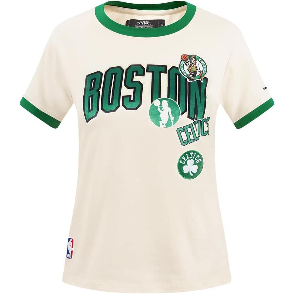 imageWomens NBA Retro Cascade Cotton Short Sleeve Slim Fit TeeEggshell Kelly Green