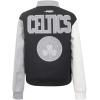 PRO STANDARD Womens NBA Reverse French Terry Wool Varsity Jacket(Black/Gray/Eggshell)