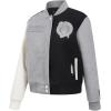 PRO STANDARD Womens NBA Reverse French Terry Wool Varsity Jacket(Black/Gray/Eggshell)