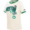 Womens NBA Retro Cascade Cotton Short Sleeve Slim Fit Tee(Eggshell/ Kelly Green)