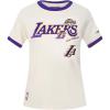 Womens NBA Retro Cascade Cotton Short Sleeve Slim Fit Tee(Eggshell/ Purple)