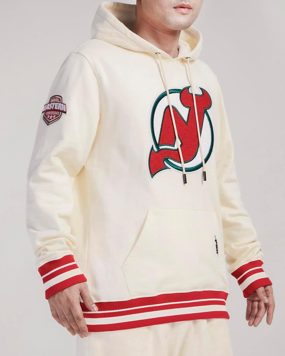 imagePro Standard Mens NHL Retro Classics Brushed Back French Terry Pull Over HoodieEggshell Red