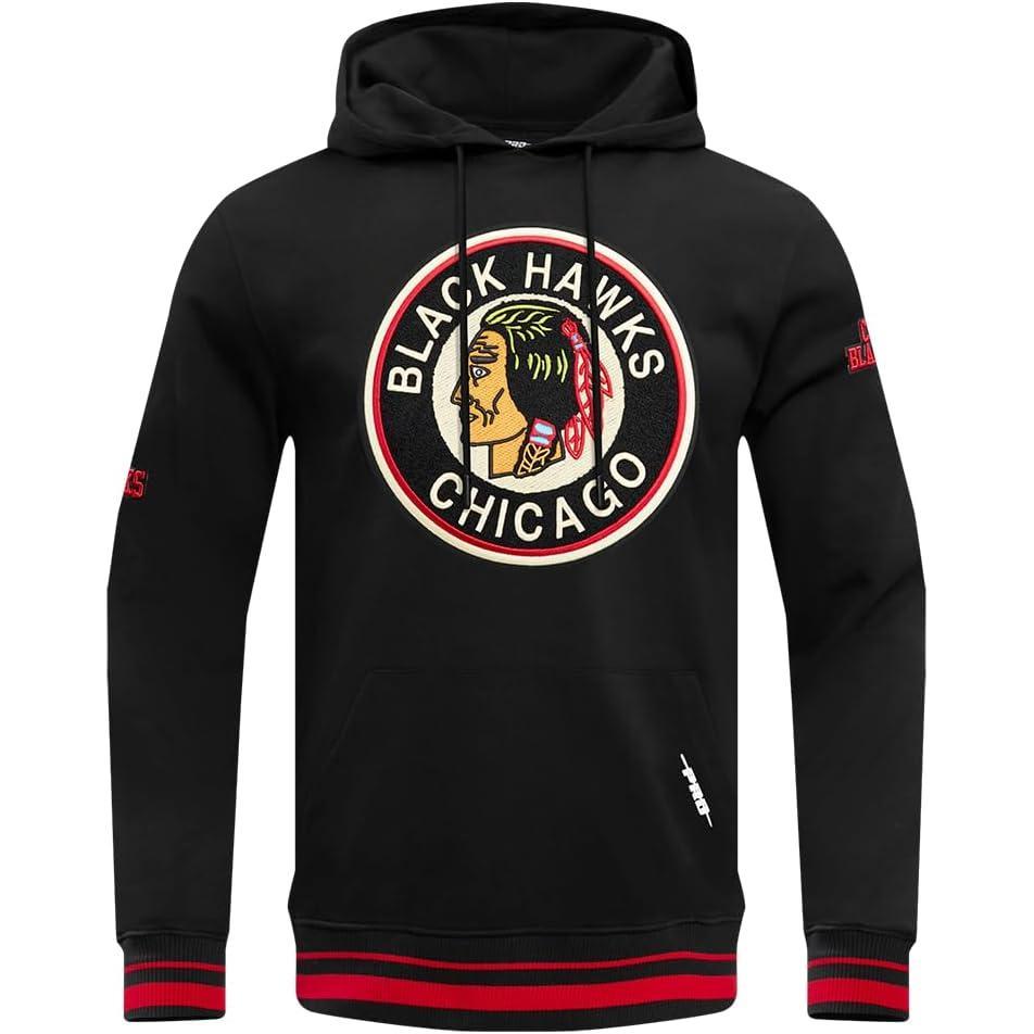 imagePro Standard Mens NHL Retro Classics Brushed Back French Terry Pull Over HoodieBlackRedBlack