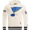 Pro Standard Men’s NHL Retro Classics Brushed Back French Terry Pull Over Hoodie(Eggshell/ Midnight Navy)