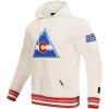 Pro Standard Men’s NHL Retro Classics Brushed Back French Terry Pull Over Hoodie(Eggshell/ Red)