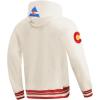 Pro Standard Men’s NHL Retro Classics Brushed Back French Terry Pull Over Hoodie(Eggshell/ Red)