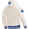 Pro Standard Men’s NHL Retro Classics Brushed Back French Terry Pull Over Hoodie(Eggshell/Dodger Blue)