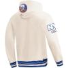 Pro Standard Men’s NHL Retro Classics Brushed Back French Terry Pull Over Hoodie(Eggshell/Royal Blue)