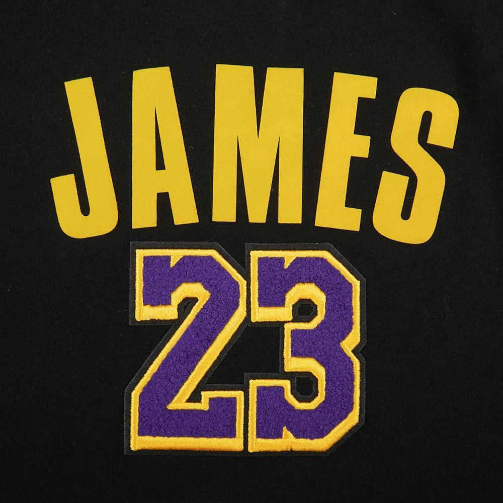 imagePro Standard Womens NBA Los Angeles Lakers Lebron James 23 Classic Player Cropped Pullover Hoodie Black M