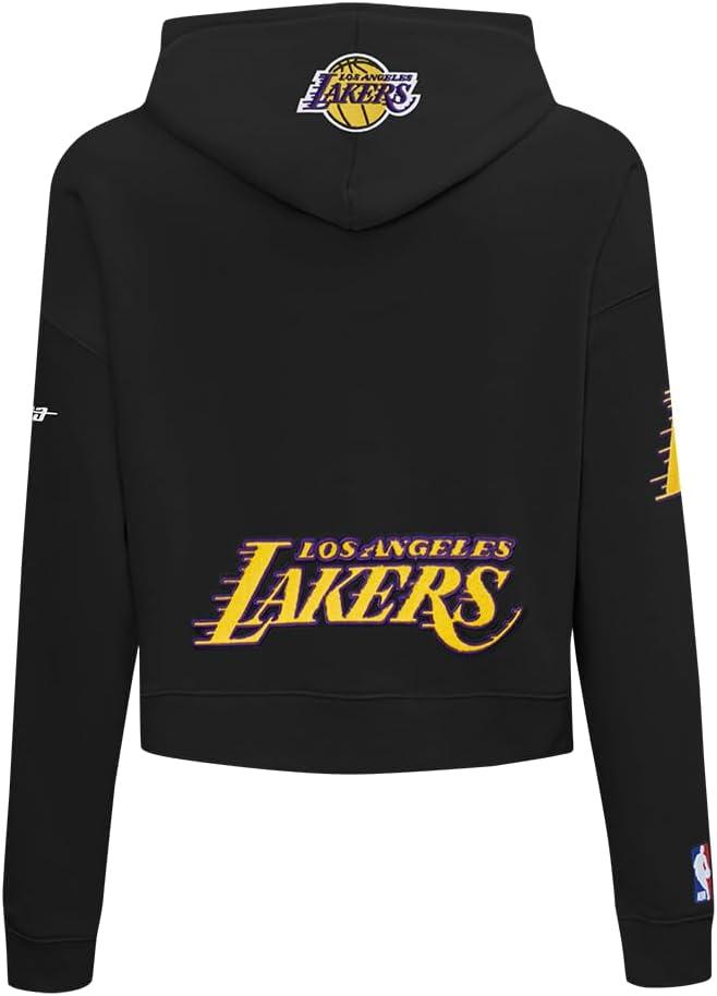 imagePro Standard Womens NBA Los Angeles Lakers Lebron James 23 Classic Player Cropped Pullover Hoodie Black M