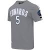 Pro Standard NBA Mens Mens NBA Minnesota Timberwolves Classic Player Cotton Taping Tee(Gray)