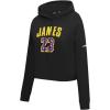 Pro Standard Womens NBA Los Angeles Lakers Lebron James #23 Classic Player Cropped Pullover Hoodie Black M